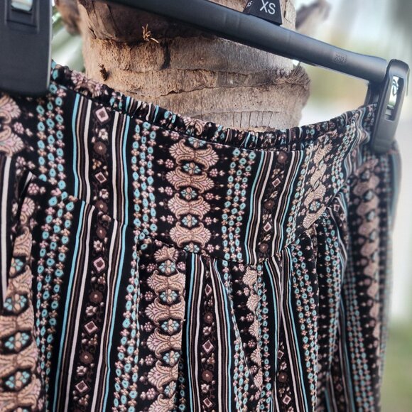 Target Xhilaration Bohemian Tribal Print Wide Leg Hippie Pants S- MULTICOLOR - Picture 2 of 5